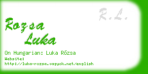 rozsa luka business card